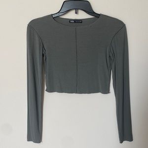 ZARA Long Sleeve Crop Top